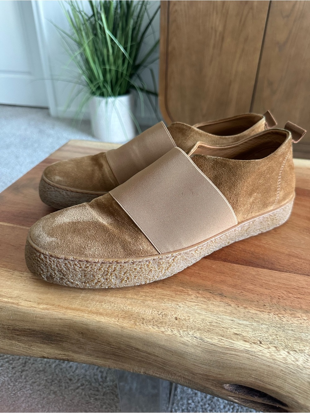 Men’s Barneys NY Suede Slip-On Sneakers in Tan